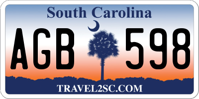 SC license plate AGB598