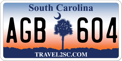 SC license plate AGB604