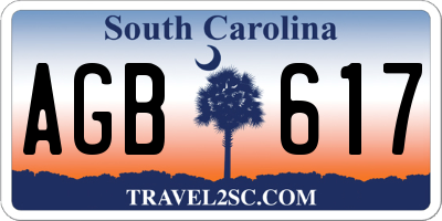 SC license plate AGB617