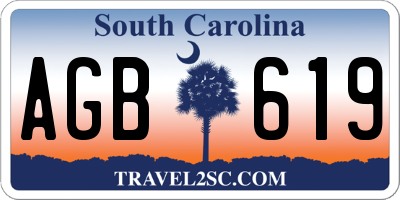 SC license plate AGB619