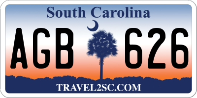 SC license plate AGB626