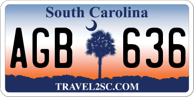 SC license plate AGB636