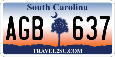 SC license plate AGB637