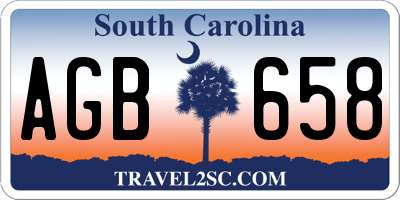 SC license plate AGB658