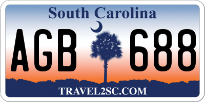 SC license plate AGB688
