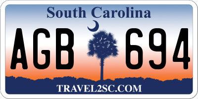 SC license plate AGB694