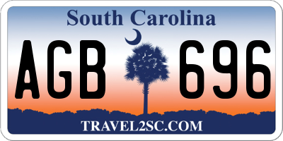 SC license plate AGB696