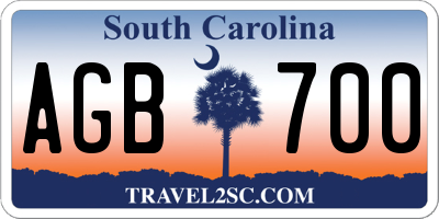 SC license plate AGB700