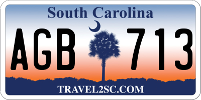 SC license plate AGB713