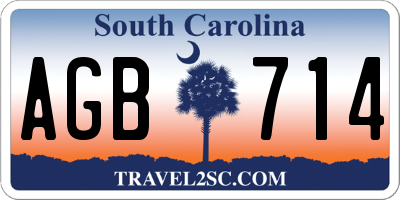 SC license plate AGB714
