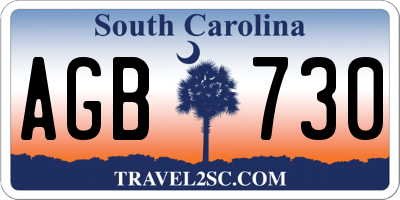 SC license plate AGB730