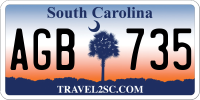 SC license plate AGB735