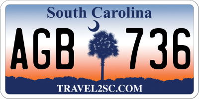 SC license plate AGB736