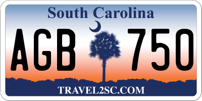 SC license plate AGB750