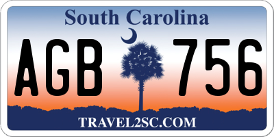 SC license plate AGB756