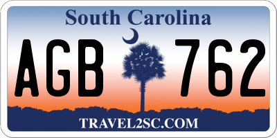 SC license plate AGB762