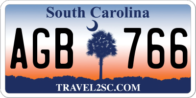 SC license plate AGB766