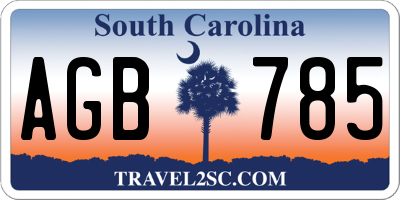 SC license plate AGB785