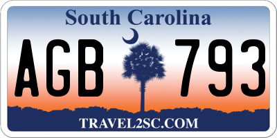 SC license plate AGB793