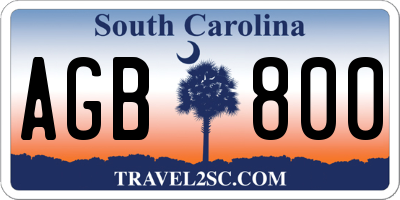 SC license plate AGB800