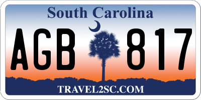 SC license plate AGB817