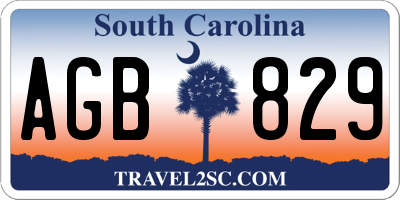SC license plate AGB829