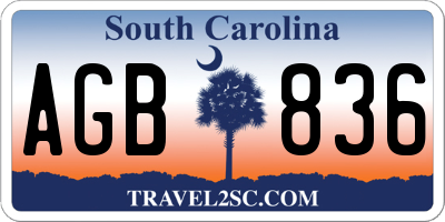 SC license plate AGB836