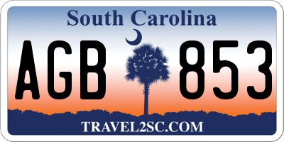 SC license plate AGB853