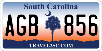 SC license plate AGB856