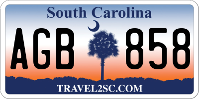 SC license plate AGB858