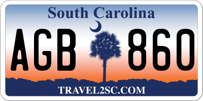 SC license plate AGB860