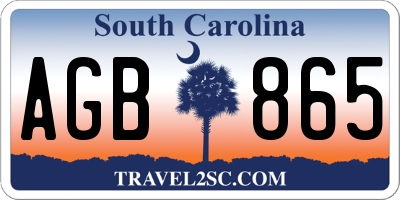 SC license plate AGB865