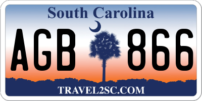 SC license plate AGB866