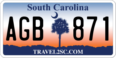 SC license plate AGB871