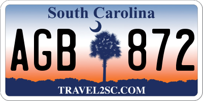 SC license plate AGB872