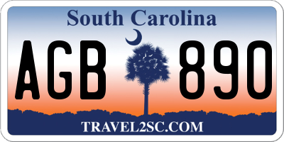 SC license plate AGB890