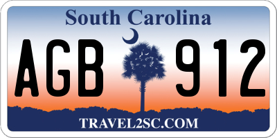 SC license plate AGB912