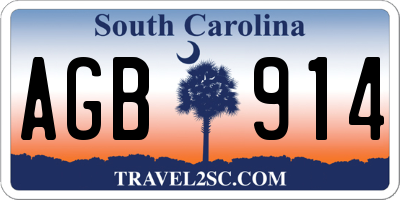 SC license plate AGB914