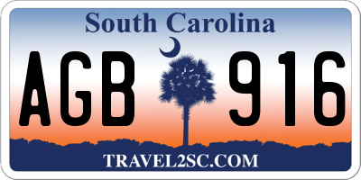 SC license plate AGB916