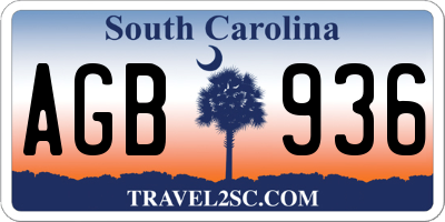 SC license plate AGB936