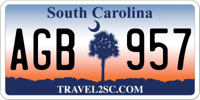 SC license plate AGB957