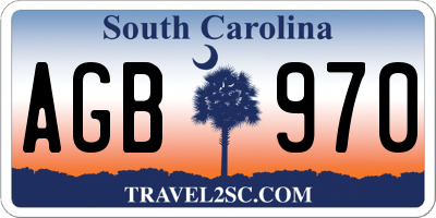 SC license plate AGB970