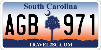SC license plate AGB971