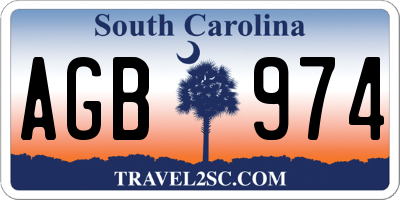 SC license plate AGB974