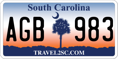 SC license plate AGB983