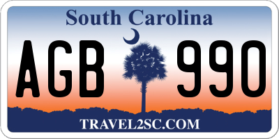 SC license plate AGB990