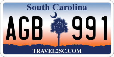 SC license plate AGB991