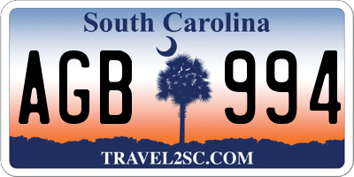SC license plate AGB994