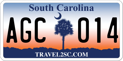SC license plate AGC014
