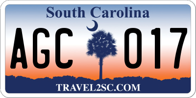 SC license plate AGC017